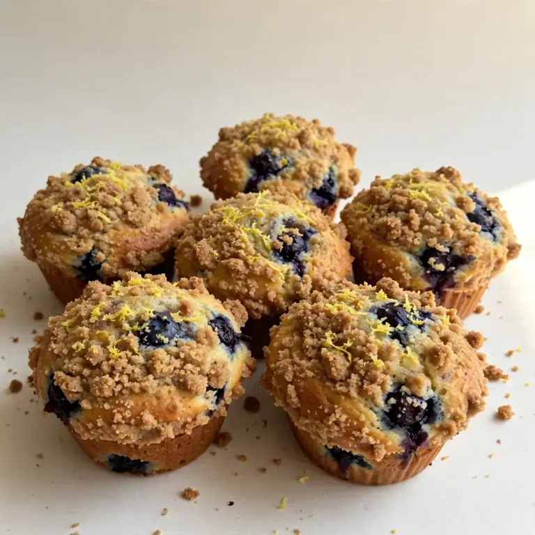 Lemon Blueberry Streusel Muffins