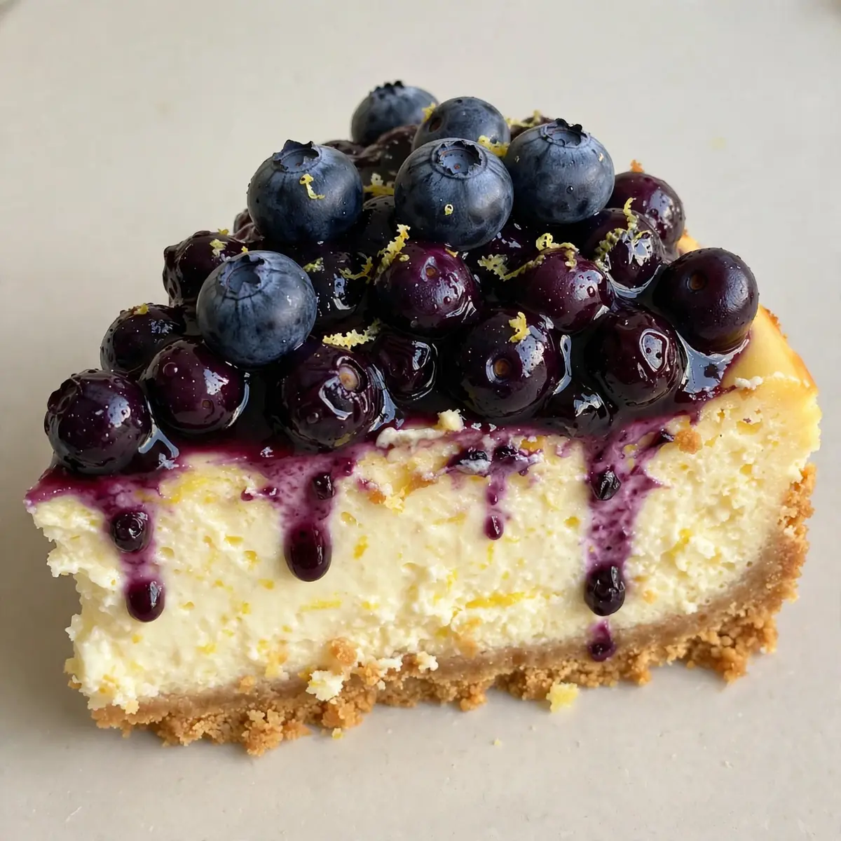 Lemon Cheesecake With Blueberry Topping