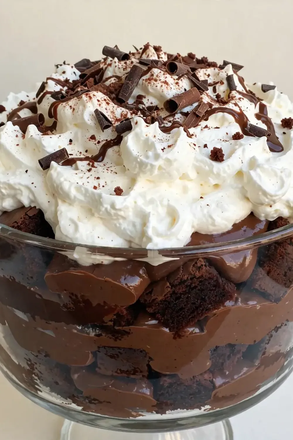 No-Bake Chocolate Trifle with Whipped Cream
