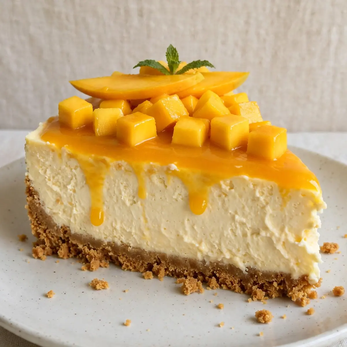 No-Bake Mango Cheesecake