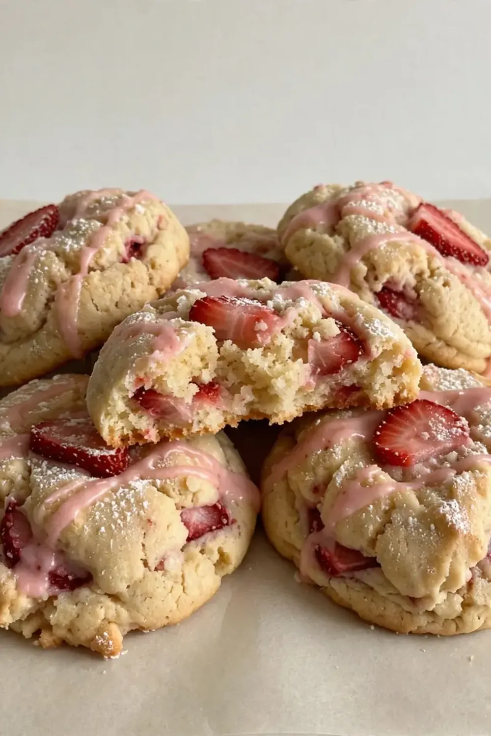 Soft Strawberry Shortcake Cookies